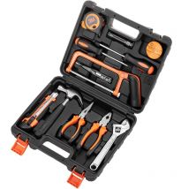 Primematik - Jeu d'outils de base de 12 pièces. Tournevis, pinces, marteau, ruban à mesurer, etc.