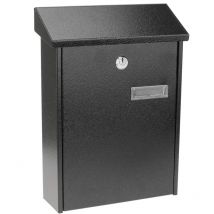 Primematik - Letter mail post box mailbox letterbox antique metallic black color for wallmount 235 x 75 x 315 mm
