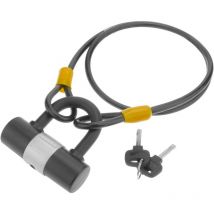 Lucchetto di sicurezza e cavo in acciaio con protezione esterna 8x1000mm - Primematik