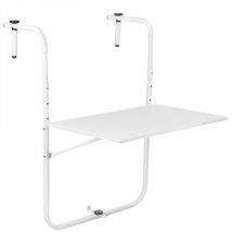 Mesa plegable rectangular de metal para balcón color blanco 60x40 cm - Primematik