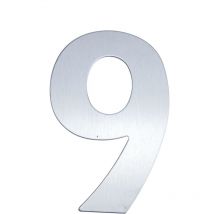 Numero 9 8 centimetri in acciaio inox con etichette adesive - Primematik