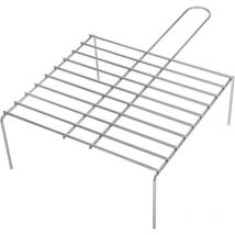 Parrilla simple para barbacoa de hierro zincado con mango 30x27 cm - Primematik