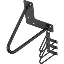Primematik - Pieds de table pour meubles et bureau en acier 2 tiges 15 cm noir 4-pack