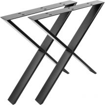 Primematik - Pieds en 'x' de table en acier 680 x 80 x 710 mm 2-pack