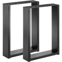 Primematik - Pieds rectangulaire de petite table et banc en acier 300 x 80 x 430 mm 2-pack, tubes 80 x 20 mm