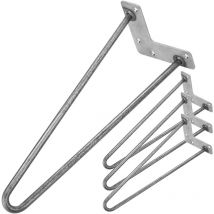 Primematik - Pies para mesa y mueble estilo vintage Patas en acero 2 varillas 41 cm 4-pack