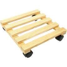 Primematik - Plateforme carrée en bois avec roulettes 30 cm