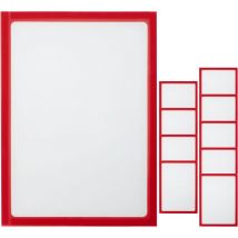 Pochette magnétique d'affichage document en format A5 avec cadre flexible rouge (10 pièces) - Primematik