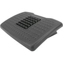 Poggiapiedi con piattaforma regolabile in plastica nera 455 x 330 mm con massaggio - Primematik