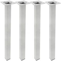 Primematik - Quadrat Tischbeine für Schreibtische Schränke Möbel aus grau Stahl 75cm 4-Pack