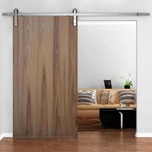Primematik - Raíl guía para puerta corredera de color acero mate de 2m fijación lateral