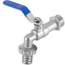 Primematik - Robinet à bille coudé 3/4'- 1' avec adaptateur de tuyau
