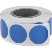 Rouleau de 500 étiquettes adhésives rondes bleues 19 mm - Primematik