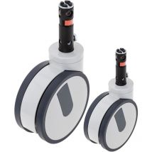 Ruedas dobles pivotantes de control central para cama médica, sujeción tipo vástago hueco, 150x70x185mm 2-pack - Primematik