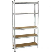 Primematik - Scaffalature di metallo per stoccaggio con 5 ripiani in legno 90x30x180 cm