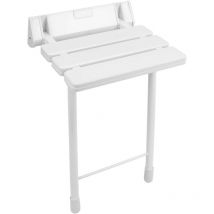 Primematik - Siège de douche rabattable. Chaise pliant avec pieds en plastique et aluminium gris 320x328mm