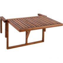 Primematik - Table rectangulaire pliante en bois de teck pour balcon 60x40 cm