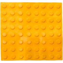 Primematik - Tactile paving floor tile for blind people 40x40cm with circles of stop and alert yellow 10-pack