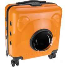 Primematik - Valise de transport des animaux de compagnie en plastique rigide orange