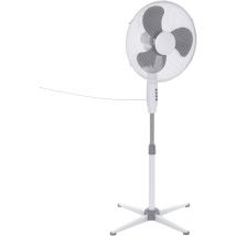 Primematik - Ventilatore a colonna oscillante regolabile in altezza, 3 velocità, 40 cm di diametro, 45 w, bianco