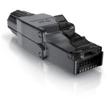 Primewire - 1x Netzwerk-Adapter RJ-45 (Ethernet) zu Netzwerkkabel, Netzwerkstecker RJ45 cat 8 - Gigabit Ethernet lan Kabel - 40 Gbit/s, schwarz