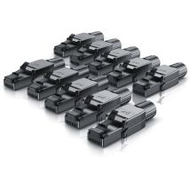 Primewire 10x Netzwerk-adapter Rj-45 (ethernet) Zu Netzwerkkabel, Netzwerkstecker Rj45 Cat 8 - Gigabit Ethernet Lan Kabel - 40 Gbit/s, Schwarz