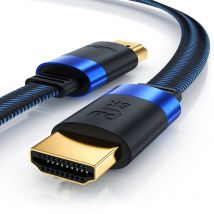 8k hdmi Kabel 2.1 - Flachbandkabel Ultra High Speed ii Ethernet, 8K uhd ii, 3D tv, eARC, HDR10+ 120 Hz mit dsc, 7680 x 4320, Verlegekabel - 3m