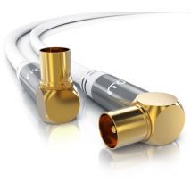 Primewire - Antennenkabel 90° gewinkelt, Koax, TV-Kabel, rf, iec, hdtv, 4-fach Schirmung, 75 Ohm, 120dB - 1,5m