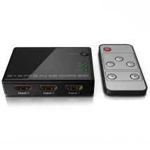Primewire - Audio / Video Matrix-Switch, 3-Port uhd hdmi Switch / Verteiler inkl. Fernbedienung, 4K, 3D, cec