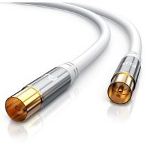 Primewire HDTV Antennenkabel mit 4-fach Schirmung IEC-Stecker zu RF-Buchse / 75 Ohm / 135dB - 1 m