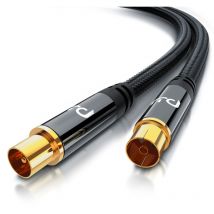 Hdtv Antennenkabel mit Braiding - 2-fach Schirmung - Stoffummantelung - 75 Ohm / 135 dB - 10 m - Primewire