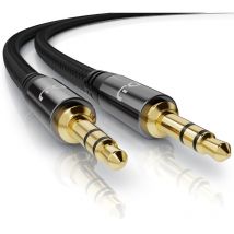 Klinkenkabel 3,5 mm aux - Audiokabel mit Nylonmantel - 3m - Primewire