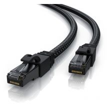 Patchkabel cat 7 mit Baumwollummantelung - Gigabit Ethernet lan Kabel - Black Series - 10 Gbit/s - s/ftp pimf Schirmung - Netzwerkkabel - 5m