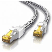 Primewire - Patchkabel cat 7 Rohkabel mit Baumwollummantelung - Gigabit Ethernet lan Kabel - 10 Gbit/s - s/ftp pimf Schirmung - Netzwerkkabel - 30m