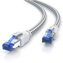 Primewire - Patchkabel Cat 8 Mit Baumwollummantelung - Gigabit Ethernet Lan Kabel - 40 Gbit/s - S/ftp Pimf Schirmung - Netzwerkkabel - 1m