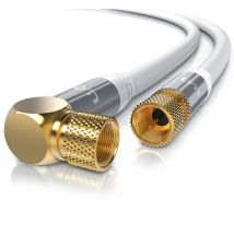 Primewire - SAT-Kabel, Koax, F-Stecker, hdtv sat Koax Kabel 90° gewinkelt, 4fach Schirmung, 135dB, 75Ohm - 1m