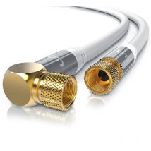 Primewire - SAT-Kabel, Koax, F-Stecker, hdtv sat Koax Kabel 90° gewinkelt, 4fach Schirmung, 135dB, 75Ohm - 12,5m
