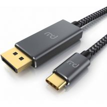 Usb Typ c zu Display Port Konverterkabel Adapterkabel mit Stoffummantelung 8K 7680 × 4320 @ 30 Hz - 1m - Primewire