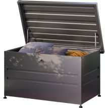 Toolport - primeyard Coffre de jardin 132x64x72 cm coffre de rangement extérieur métal anthracite étanche