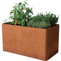 Toolport - primeyard Huerto urbano mario, acero corten, 146x80x60 cm, aspecto óxido