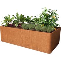 Primeyard Huerto urbano mario, acero corten, 200x107x60 cm, aspecto óxido