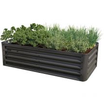 Primeyard Orto rialzato luca, acciaio, antracite 120x60x35 cm