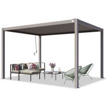 Primeyard Pergola 3x4 m poteaux en aluminium avec lames orientables en acier pavillon gris