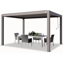 Primeyard Pergola 3x4 m poteaux en aluminium avec lames orientables en aluminium pavillon gris