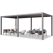 Primeyard Pergola 3x6 m poteaux en aluminium avec lames orientables en acier pavillon gris