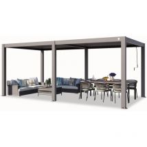 Primeyard Pergola 3x6 m poteaux en aluminium avec lames orientables en aluminium pavillon gris