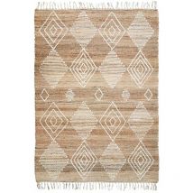 Thedecofactory - primi losanges - Tapis en chanvre avec motifs losanges en laine épaisse naturel 160x230