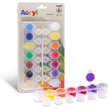 Confezione 14 Colori Acrilici 4ml con Pennelli