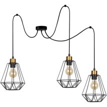 Lampadario Candellux Primo Metallo Nero/oro 3xe27 Dimmerabile