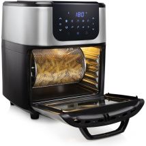 Digitale Heißluftfritteuse Mini Ofen Drehspieß & Rotierkorb Grill 11Liter, 1800W